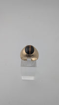 Vintage Tiger Eye 10k Gold Dome Ring