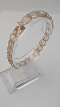 Vintage 10K Gold Diamond-Cut Double Oval Link Bracelet — 7.5"
