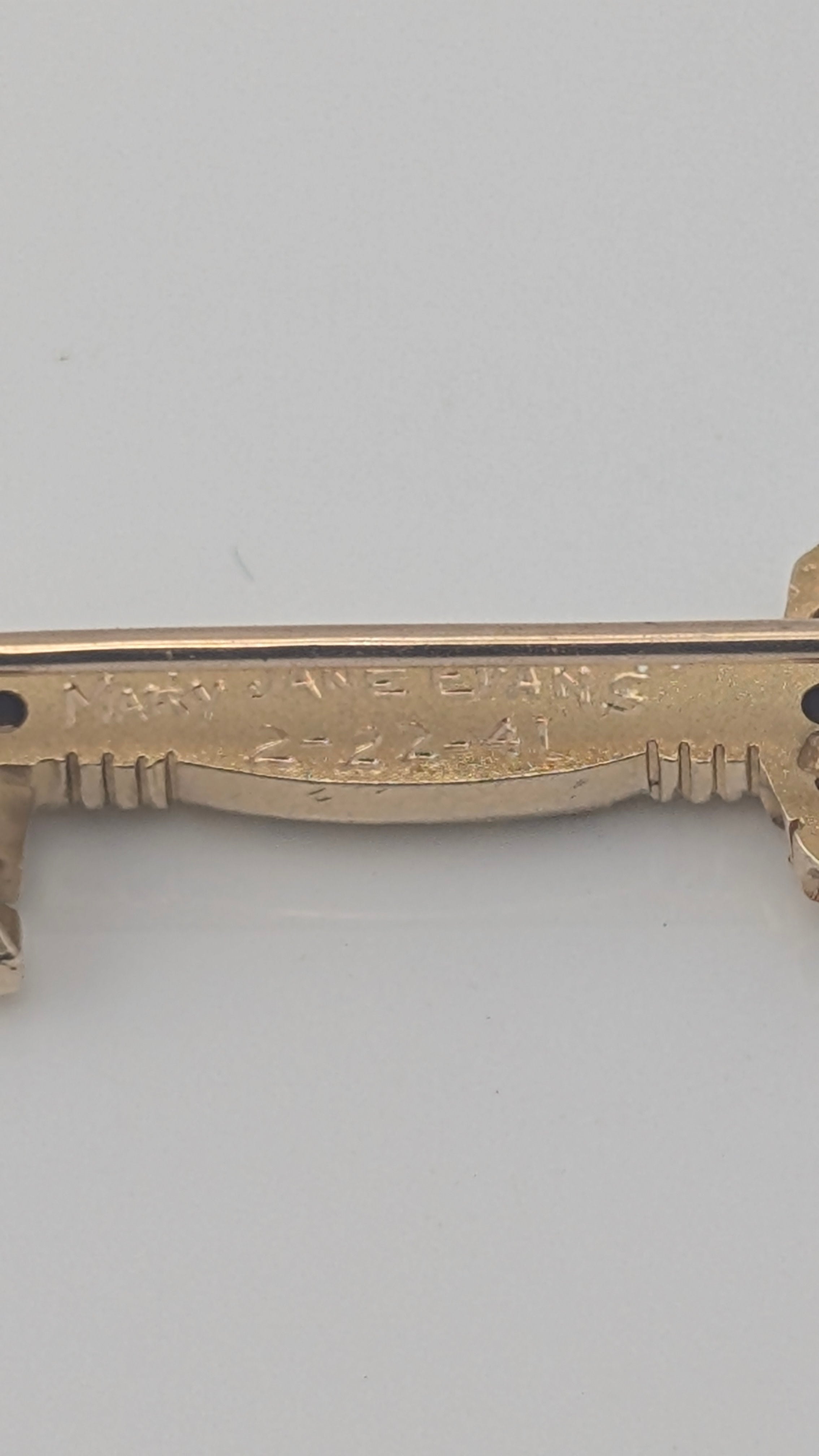 Vintage Kappa Kappa Gamma 15K Gold Seed Pearl Key Pin — Inscribed 1941
