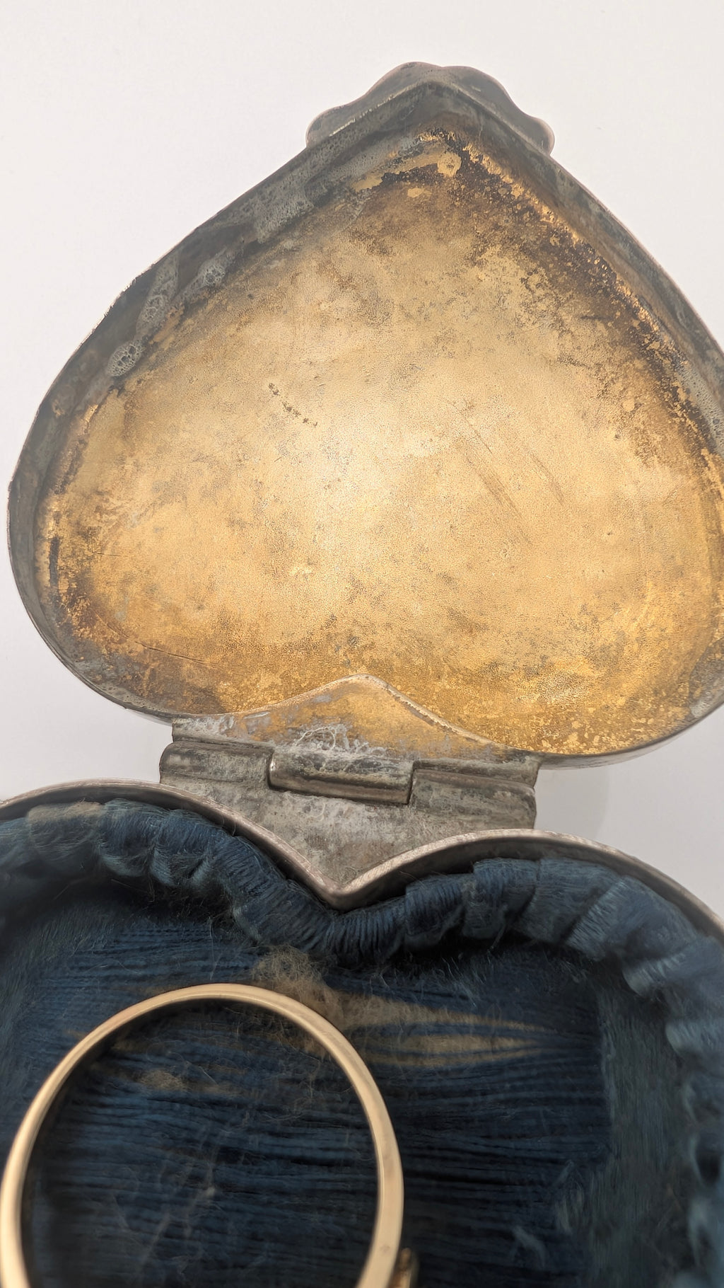 Rare Edwardian Sterling Silver Heart-Shaped Ring Box — Birmingham, circa 1912