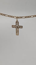 14K Yellow Gold Openwork Floral Crucifix Pendant – Vintage