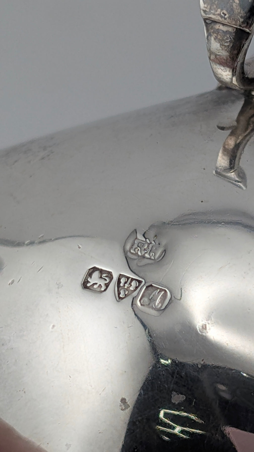Antique Sterling Silver Open Salts with Spoon — Pair