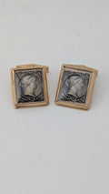 Vintage 14K Gold Queen Victoria Canadian Stamp Cufflinks – 19.6 Grams