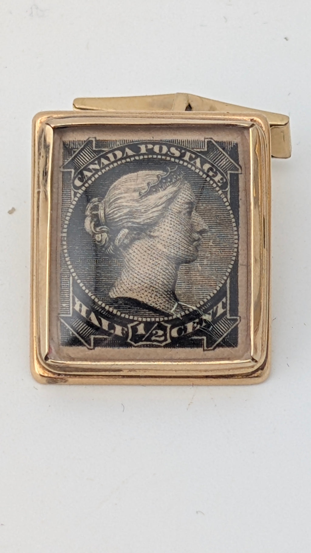 Vintage 14K Gold Queen Victoria Canadian Stamp Cufflinks – 19.6 Grams