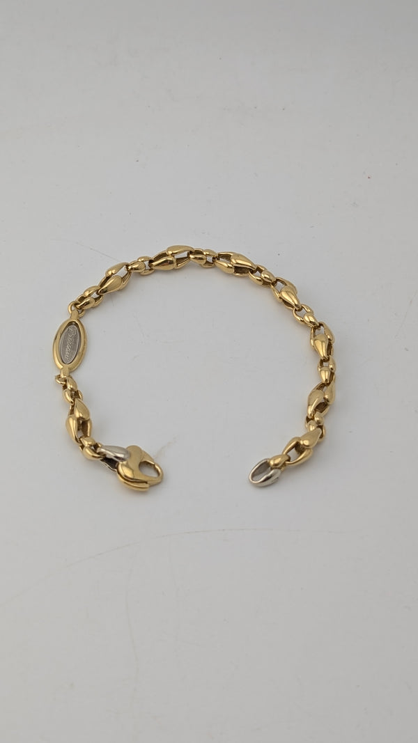 Bersani Italian 18K Gold Two-Tone Designer Bracelet | 18.0 Grams | Vicenza, Italy