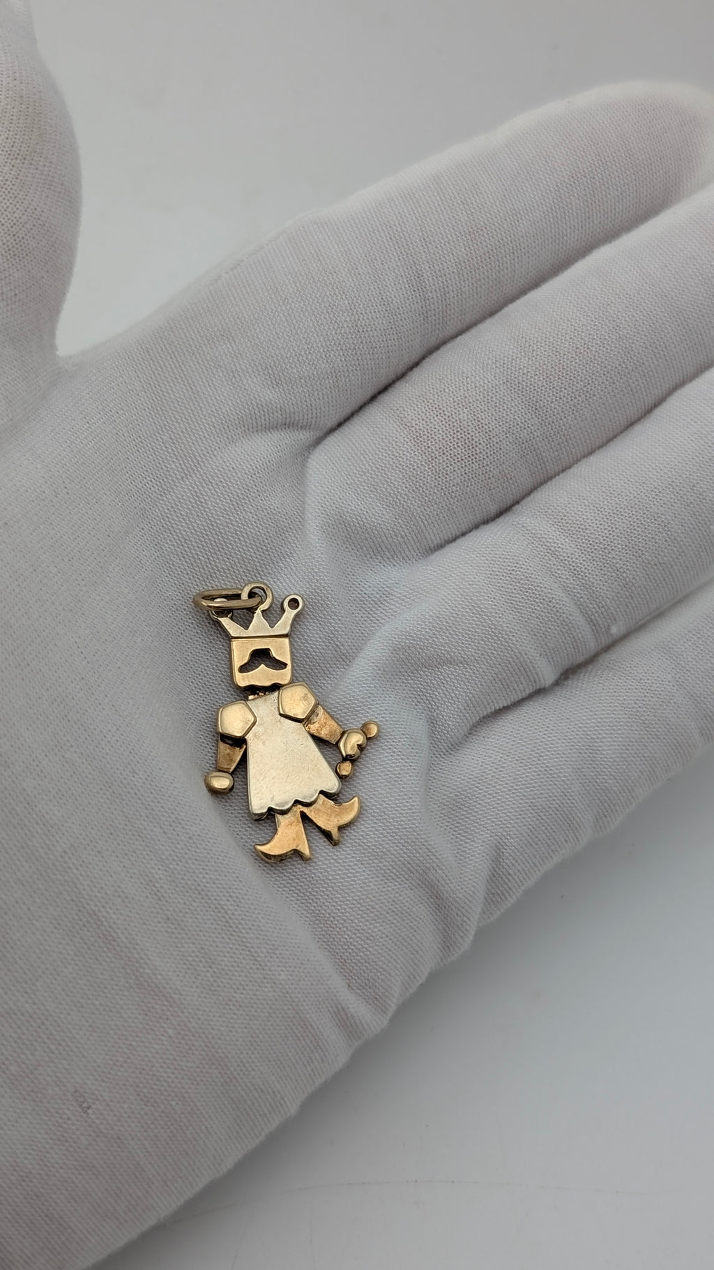 Vintage 14K Gold Articulated King Pendant | Moving Head, Arms & Legs