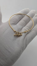 14K Yellow Gold Heart Toggle Bracelet – 6 Inches
