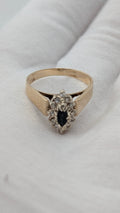 14K Yellow Gold Sapphire & Diamond Ring – Size 6