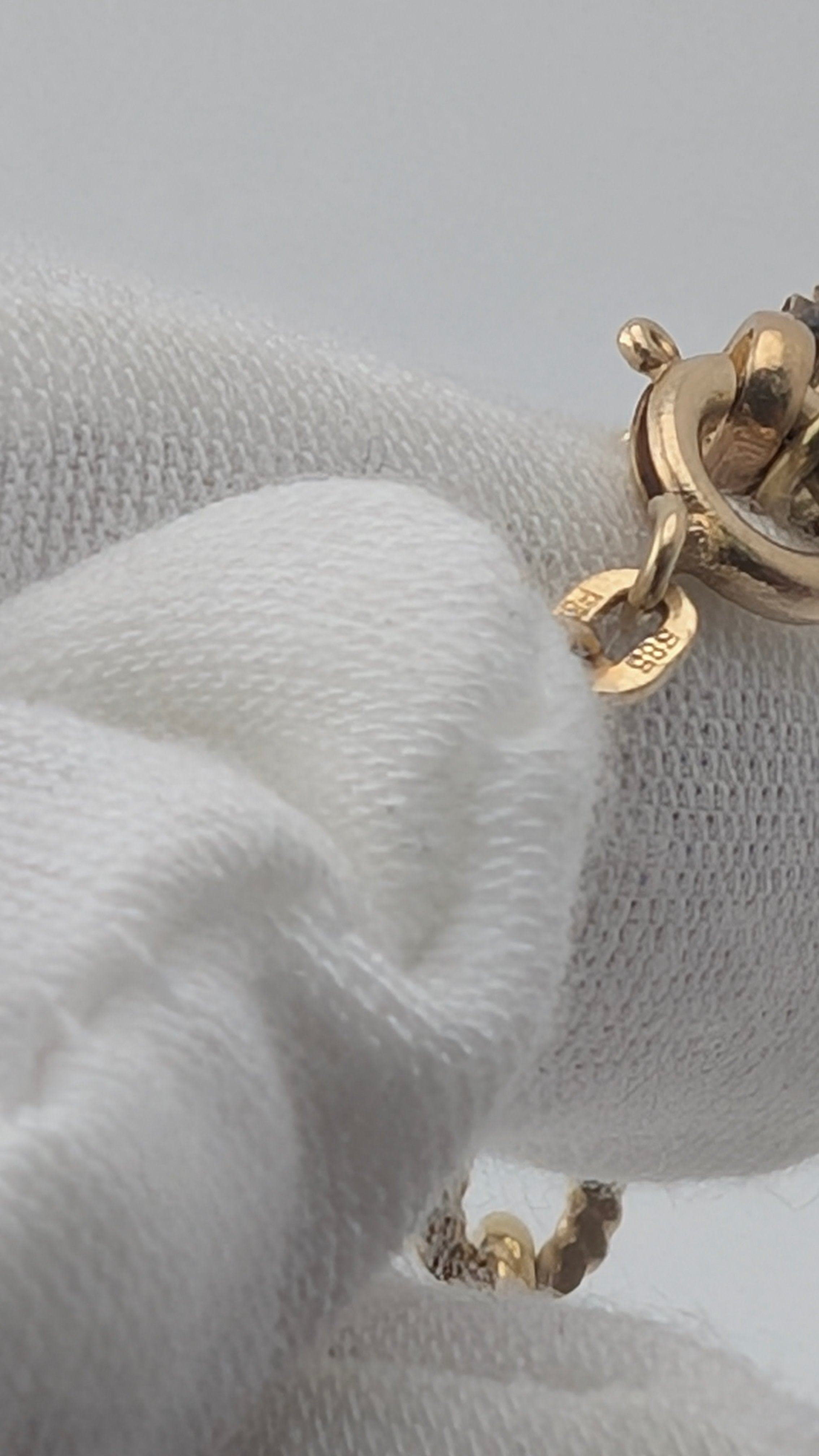 Vintage 14K Gold Charm Bracelet with Multi-Stone Sphere Charm