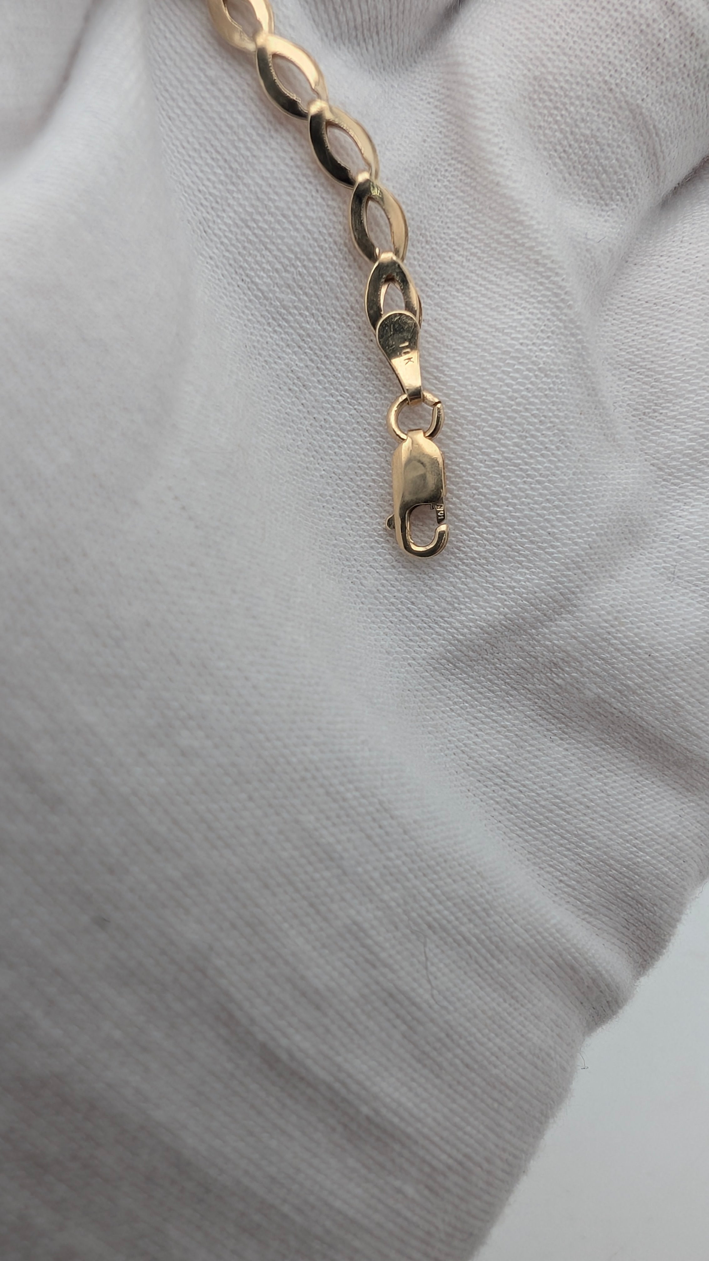 10K Yellow Gold Marquise Link Bracelet – 7.25 Inches