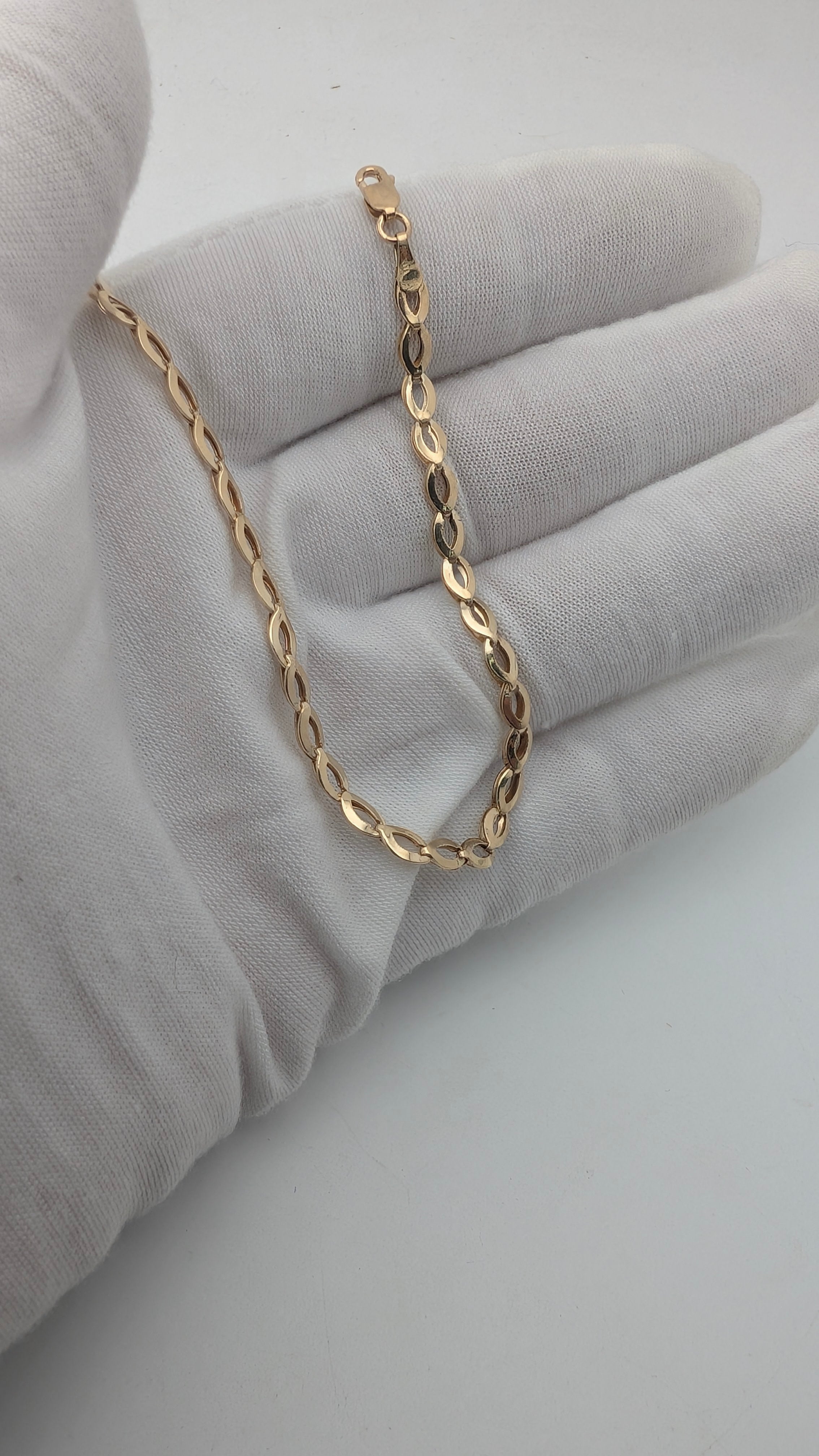 10K Yellow Gold Marquise Link Bracelet – 7.25 Inches