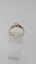 14K Gold Diamond Solitaire Ring – Size 7