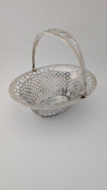 Vintage Birks Sterling Silver Pierced Basket with Swing Handle – 70 Grams