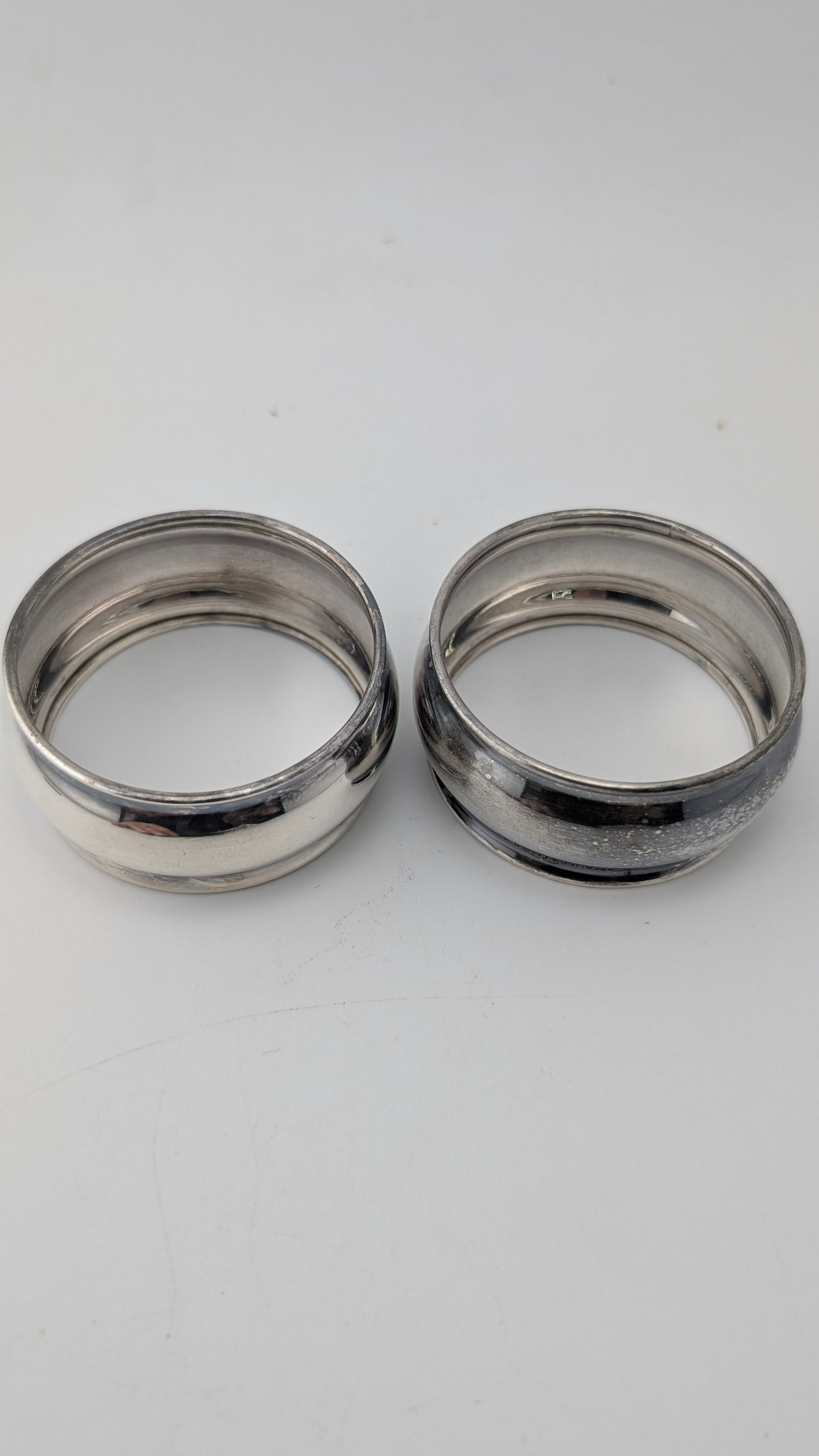 Pair of Sterling Silver Napkin Rings | .925 Silver | Classic Vintage Tableware