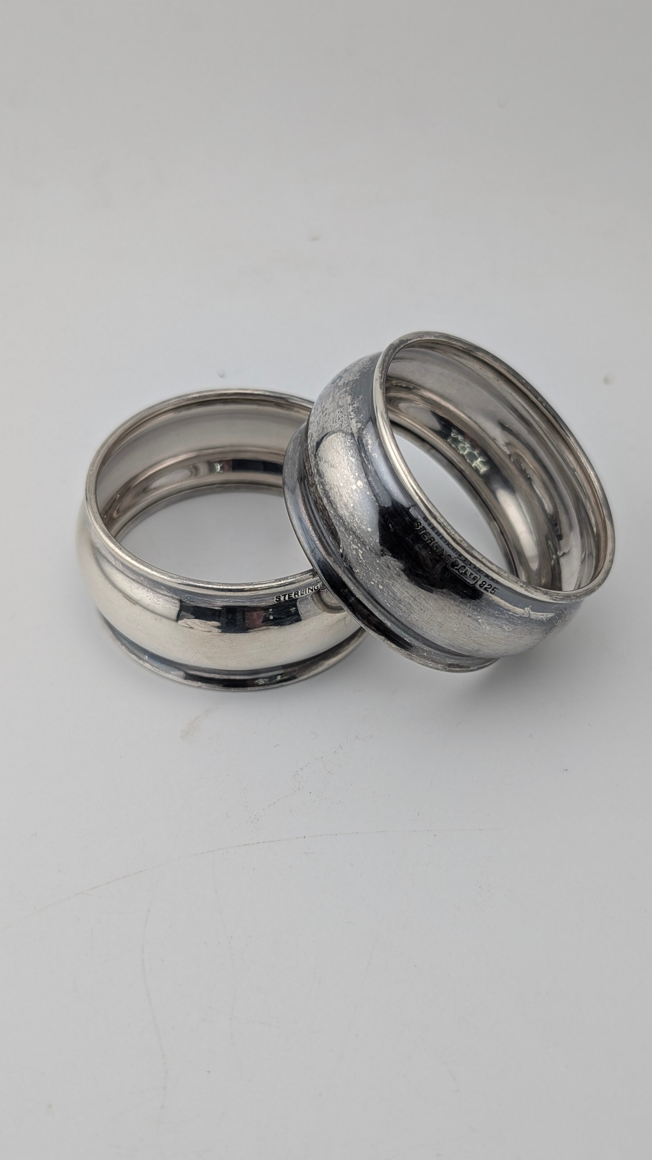 Pair of Sterling Silver Napkin Rings | .925 Silver | Classic Vintage Tableware