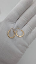 14K Yellow Gold Engraved Hoop Earrings – 17mm – 1.0g