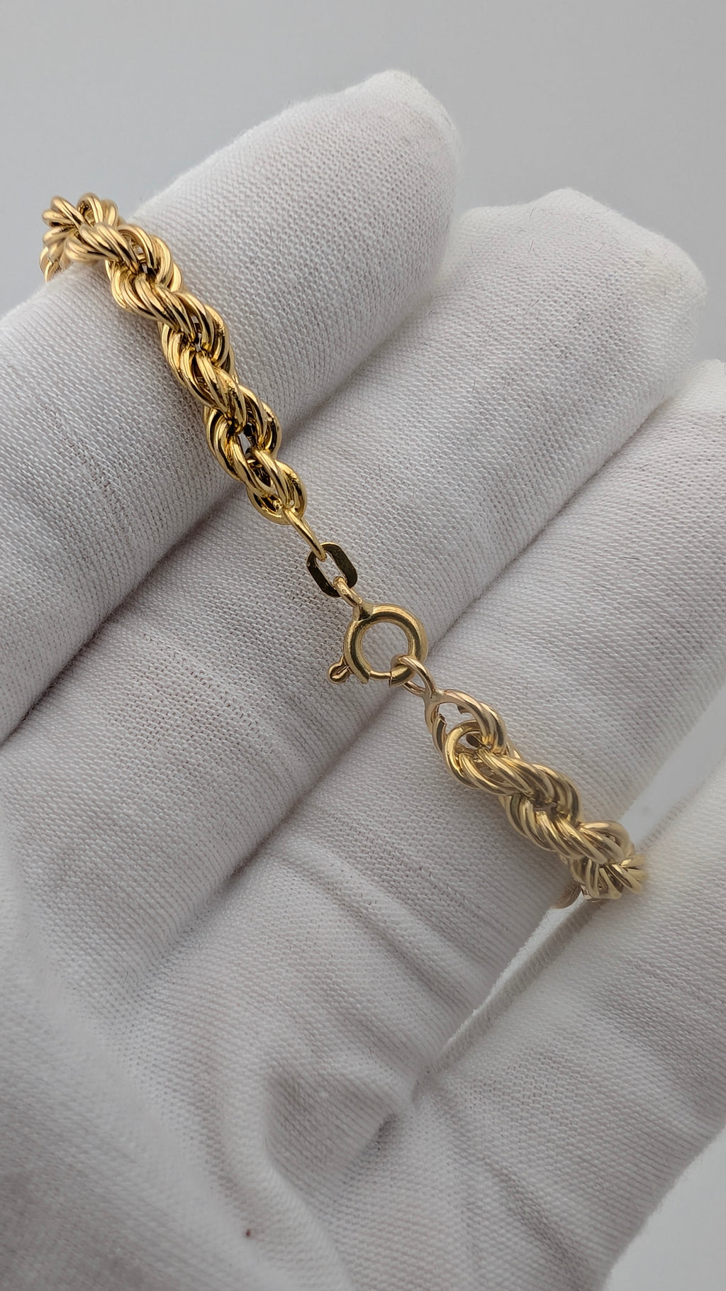 14K Yellow Gold Rope Bracelet | 6.5" | 5.0g | 5.3mm Wide