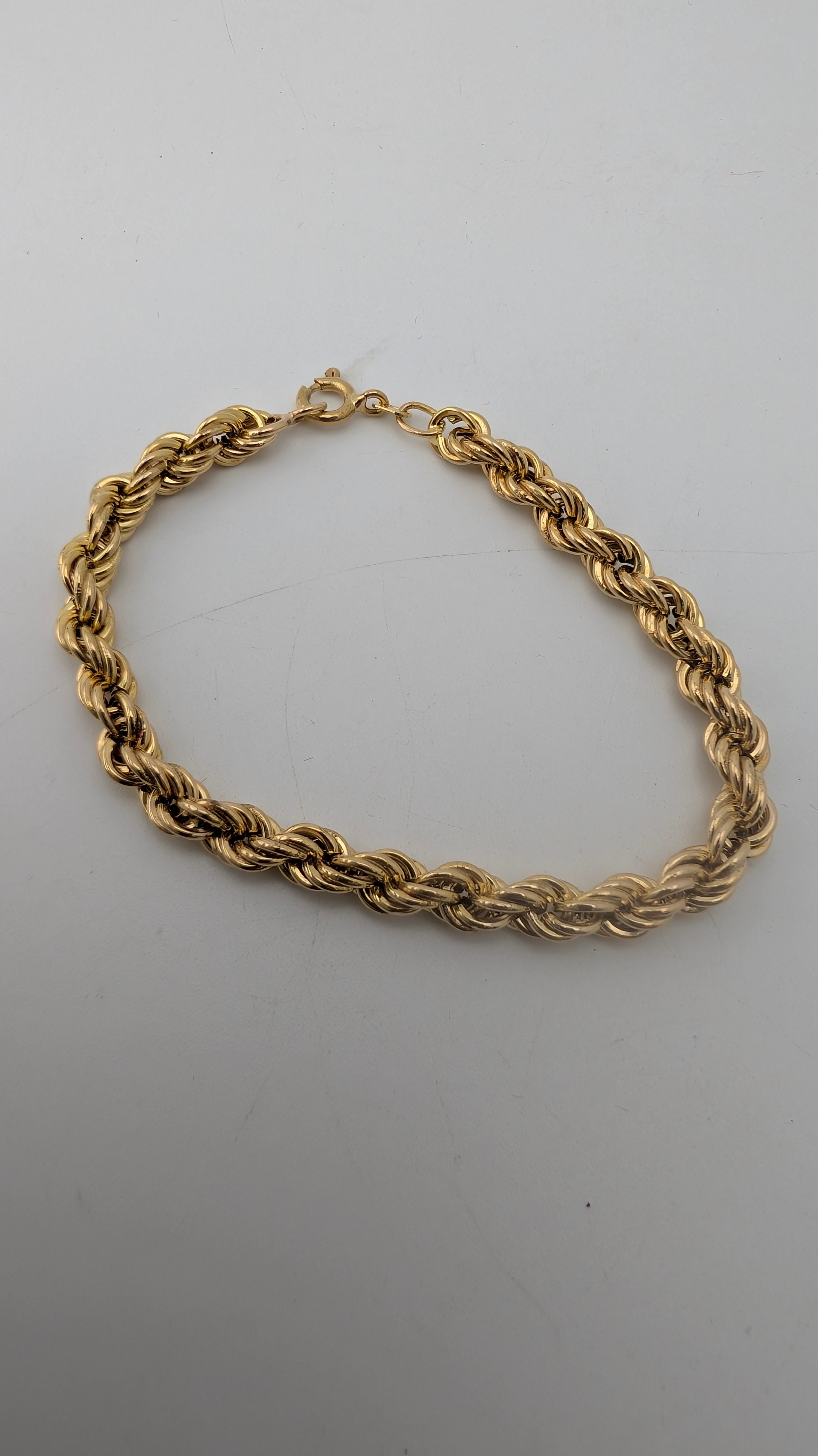 14K Yellow Gold Rope Bracelet | 6.5" | 5.0g | 5.3mm Wide