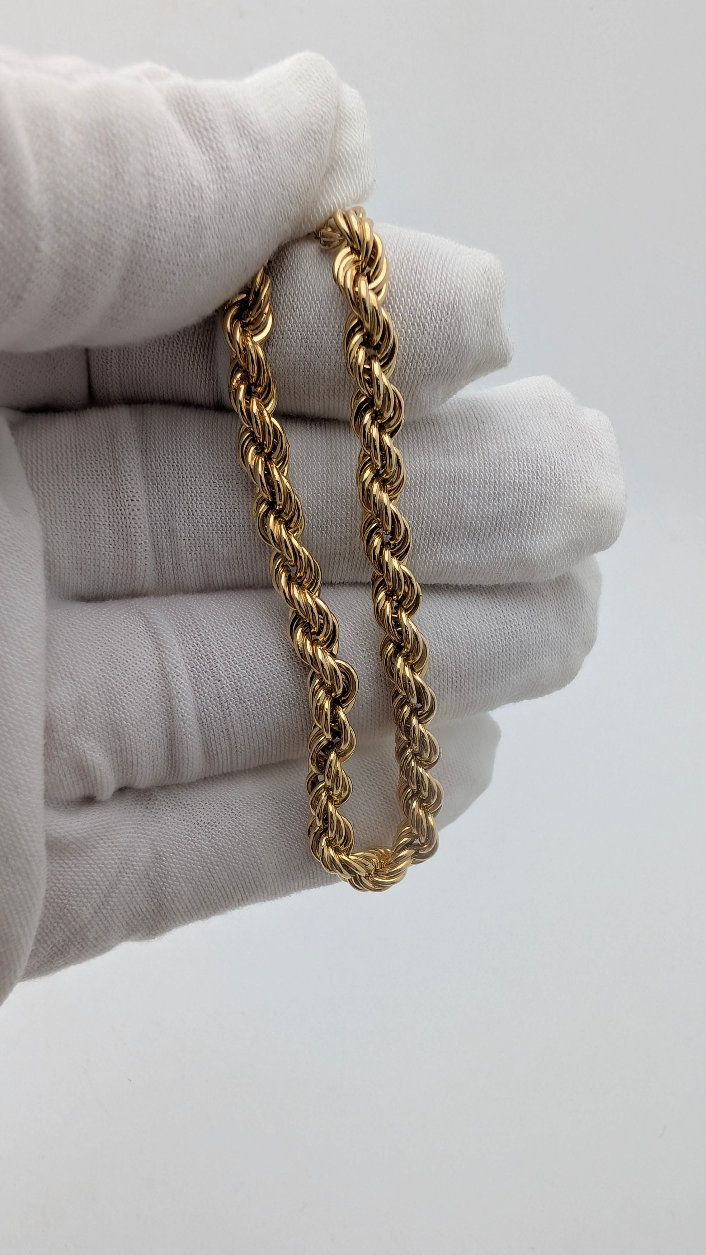 14K Yellow Gold Rope Bracelet | 6.5" | 5.0g | 5.3mm Wide