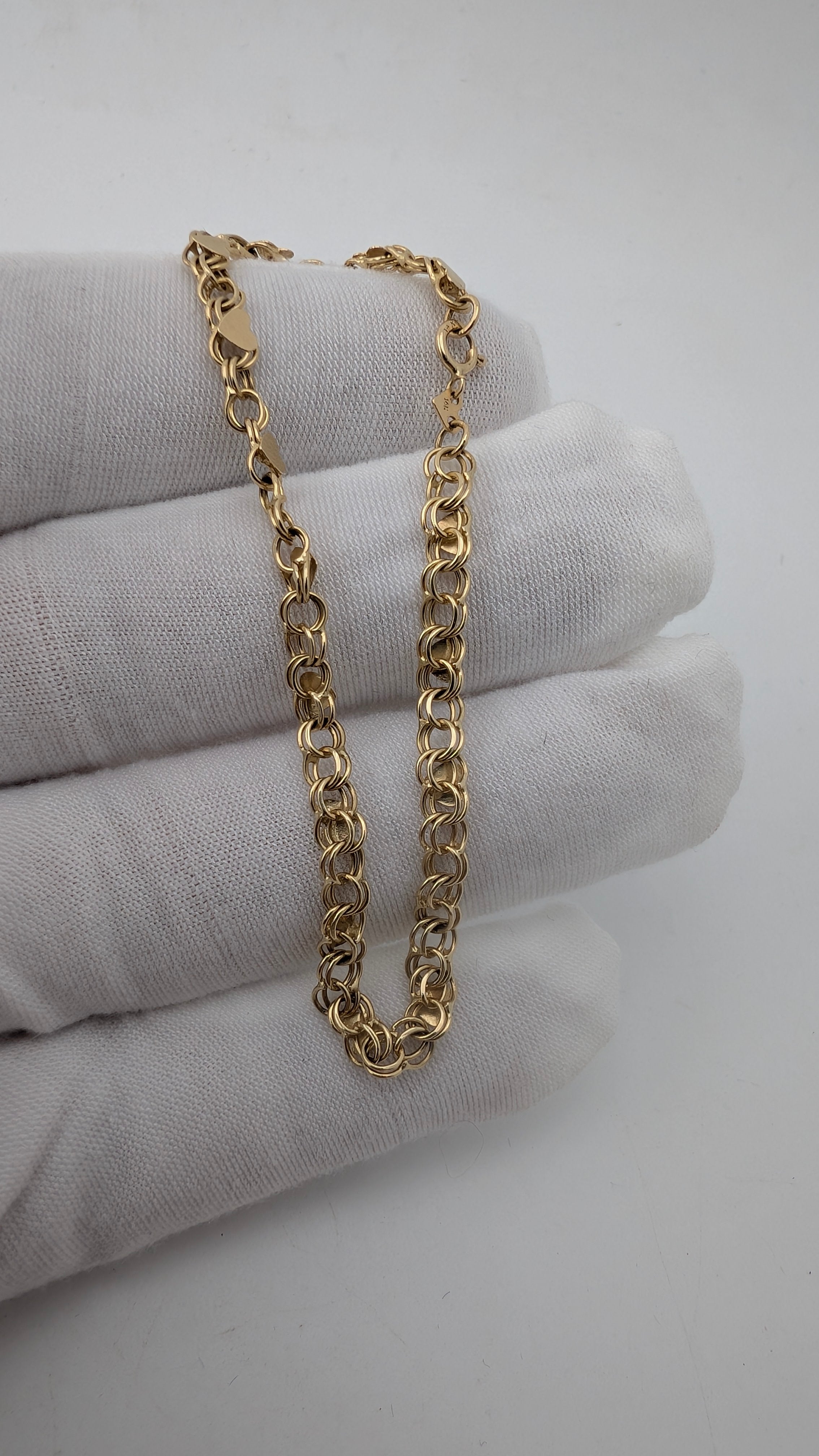 14K Yellow Gold Heart Accent Rope Bracelet | 6.75" | 3.56g | 4mm