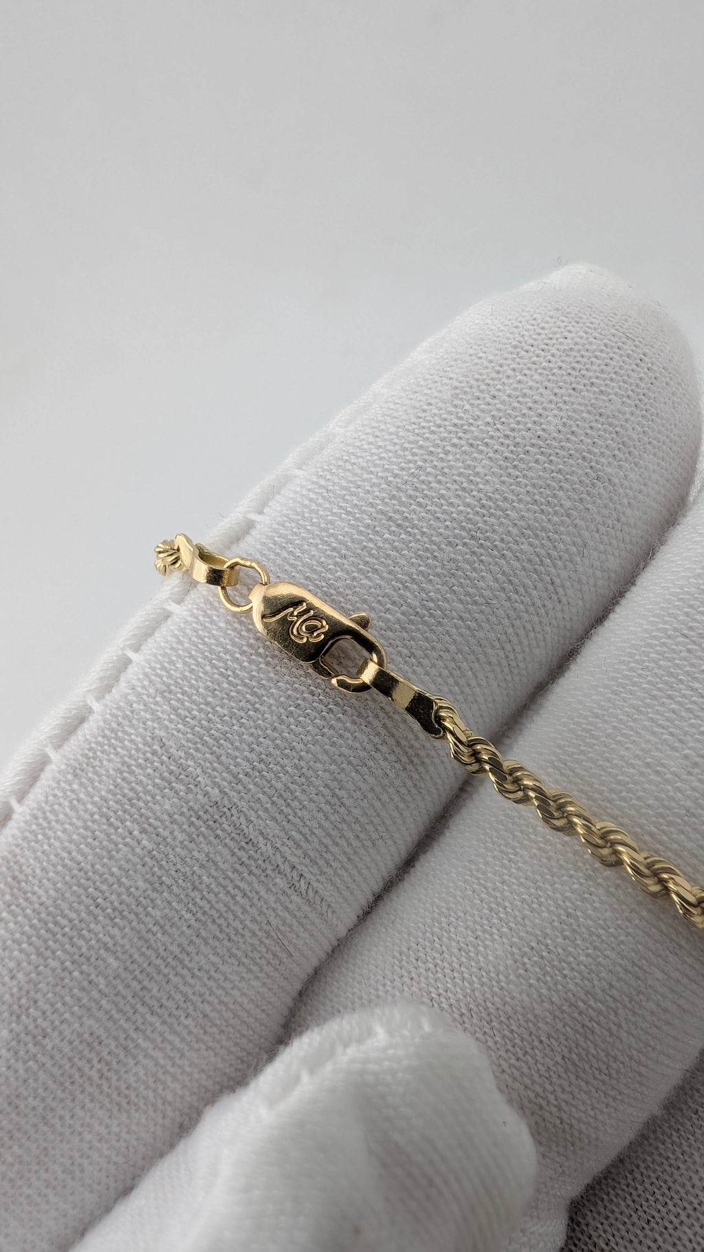 14K Yellow Gold Heart Accent Rope Bracelet | 6.75" | 3.56g | 4mm