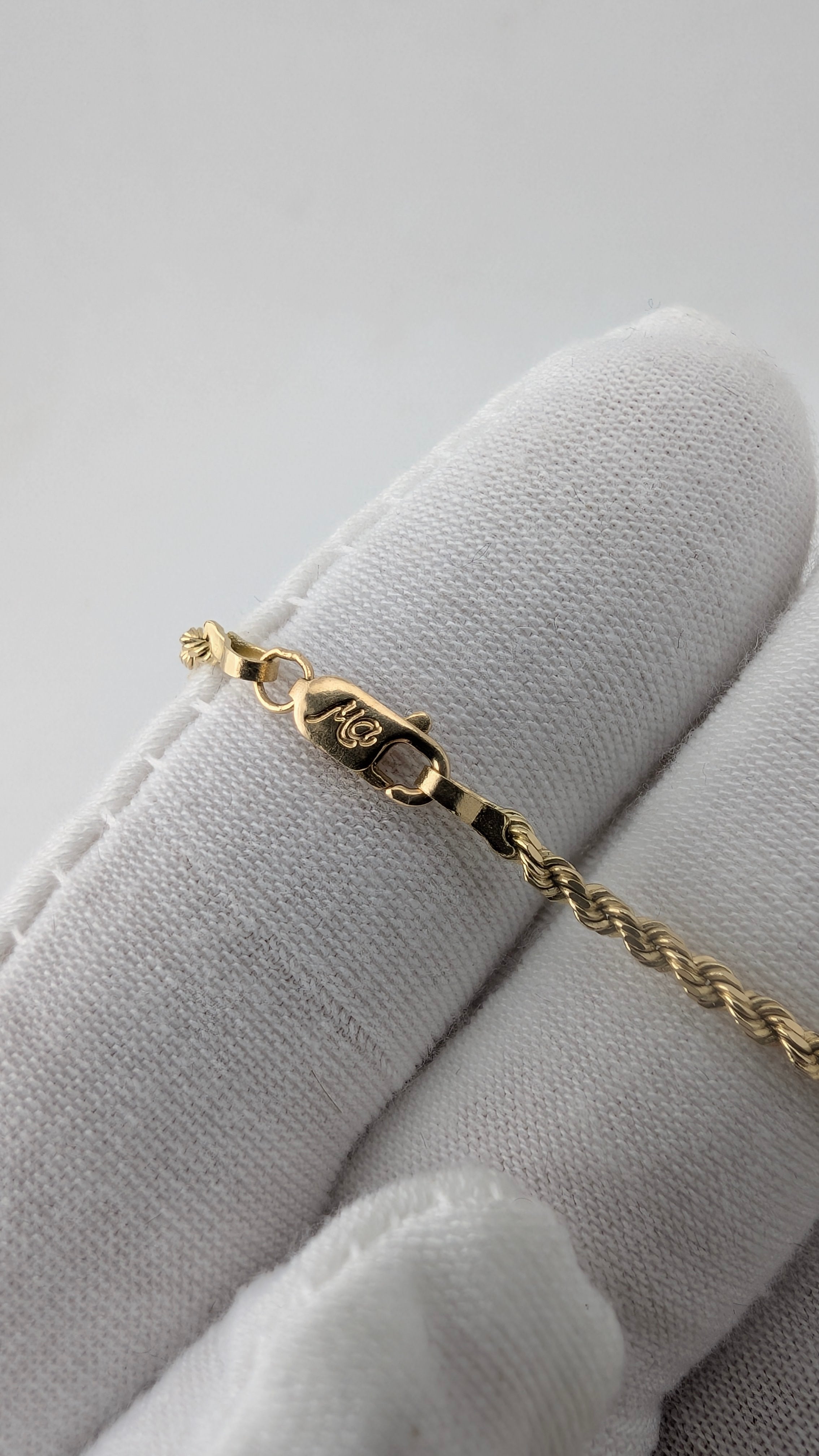 14K Yellow Gold Heart Accent Rope Bracelet | 6.75" | 3.56g | 4mm
