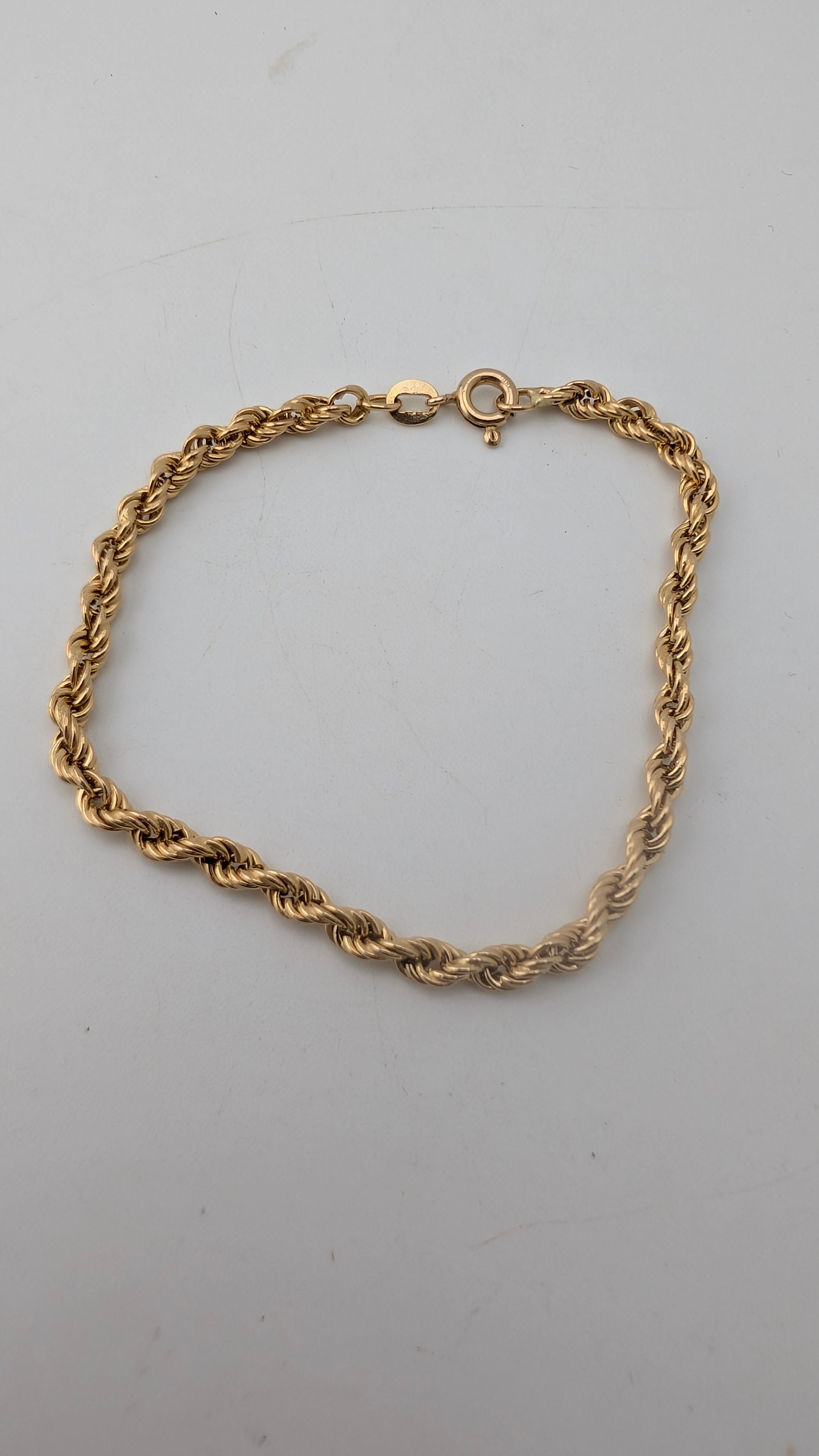 14K Italian Yellow Gold Rope Bracelet | 7" | 2.8g | 3.5mm