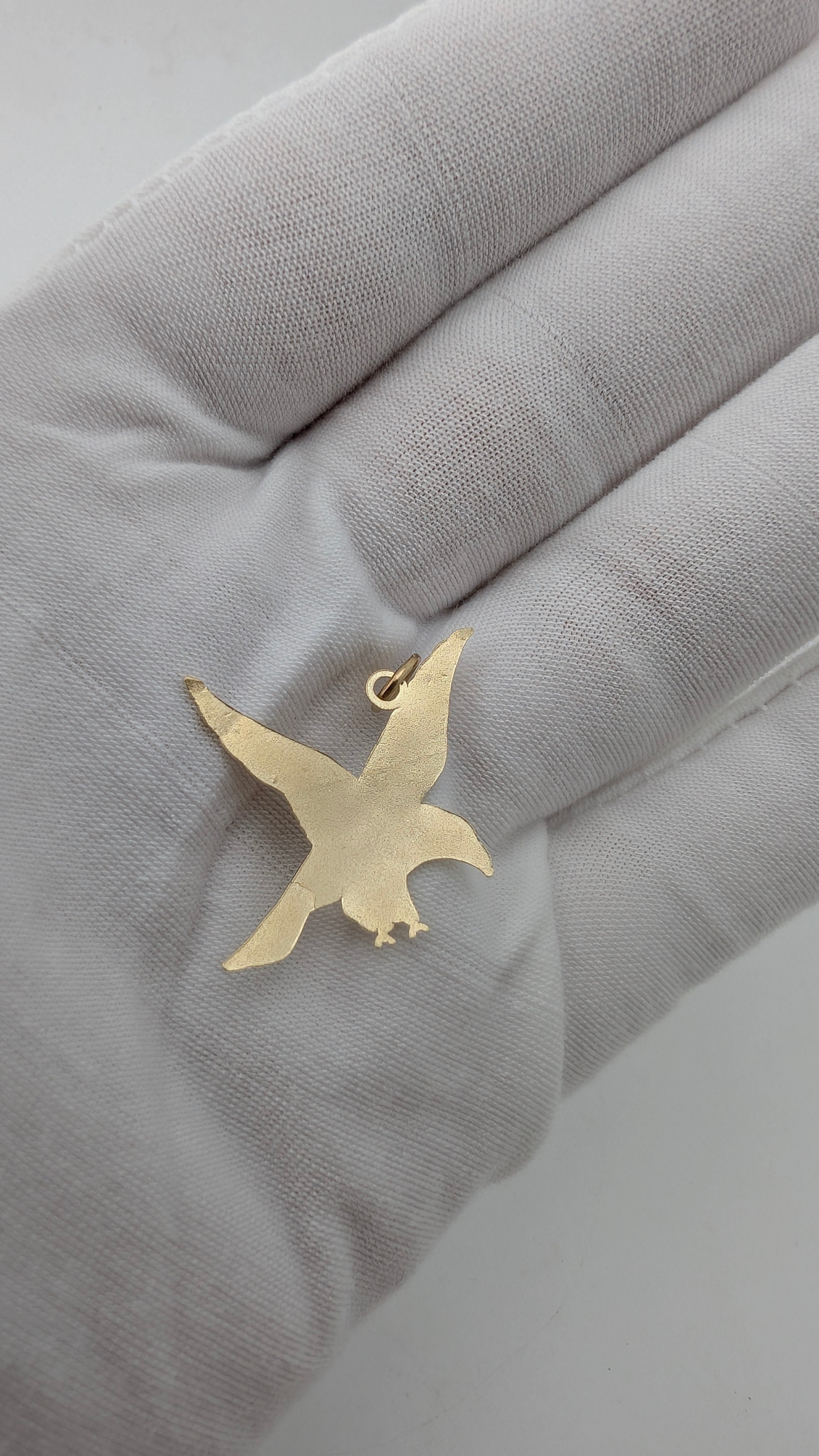 10K Yellow Gold Diamond-Cut Eagle Pendant | 23mm | 1.16g