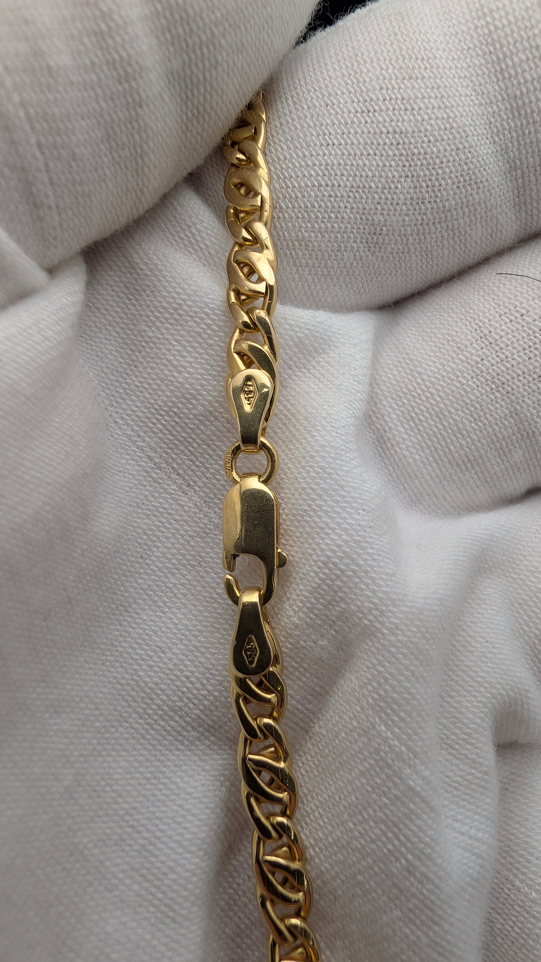 14K Yellow Gold Double Curb Link Chain Necklace | 22" | 11.6g
