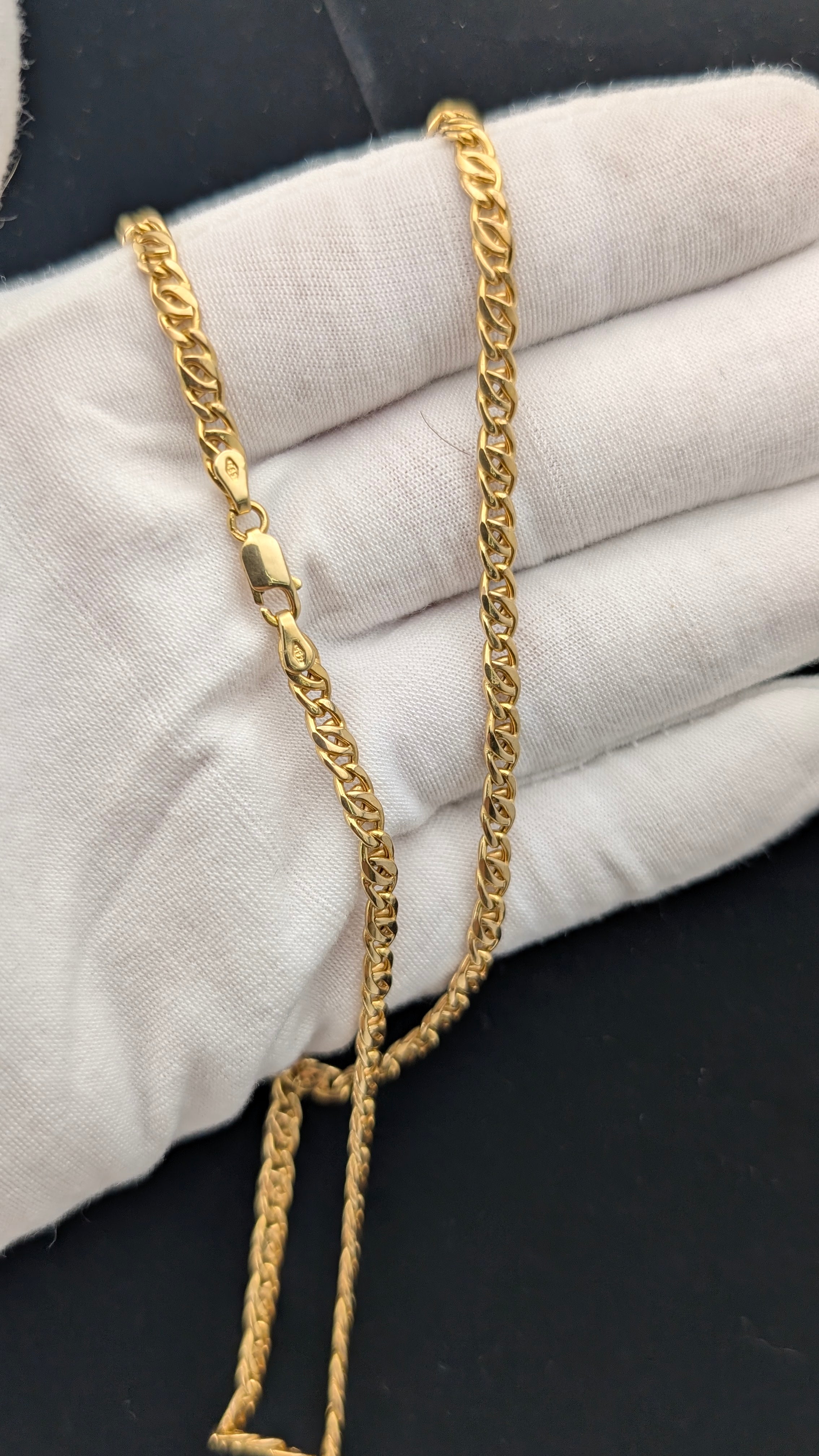 14K Yellow Gold Double Curb Link Chain Necklace | 22" | 11.6g