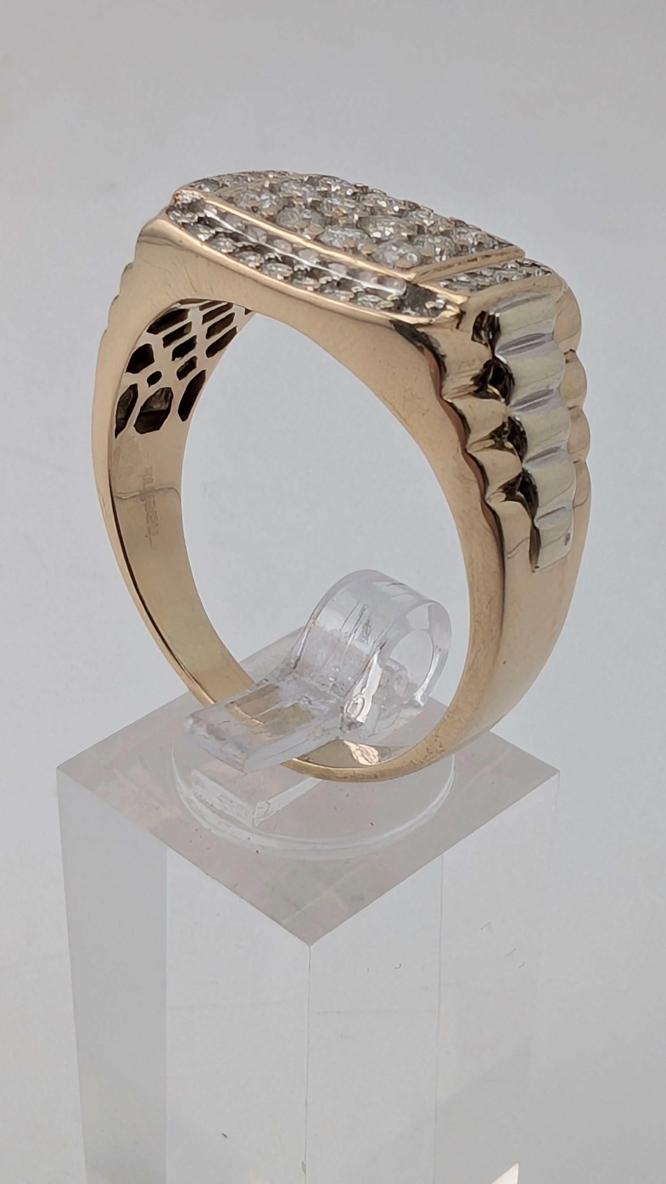 10K Gold Men's 1.00 TDW Genuine Diamond Ring Size 15 Heavy 9.5g Statement Ring