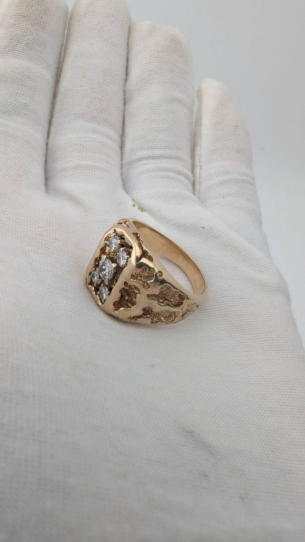 Vintage Custom-Style Diamond Ring – XRF Tested 13.5K Gold – 9.0g – Size 8½