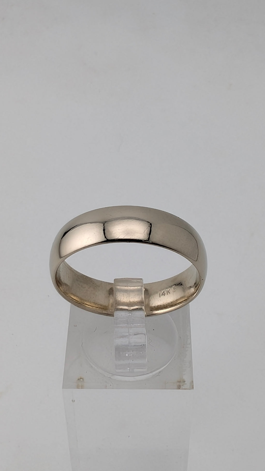 14K White Gold Comfort Fit Wedding Band | Size 10.75 | 6mm | 6.8g