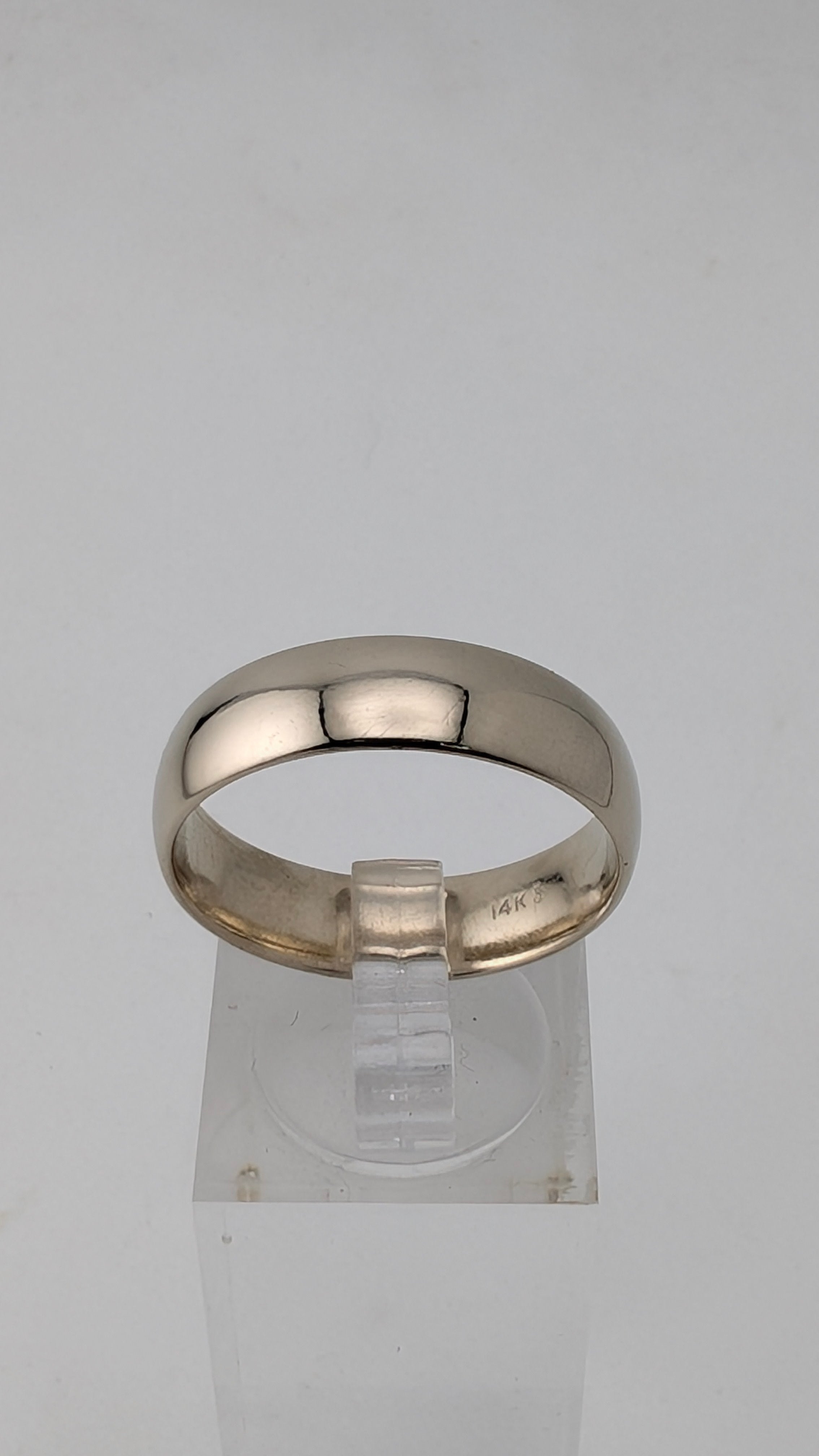 14K White Gold Comfort Fit Wedding Band | Size 10.75 | 6mm | 6.8g