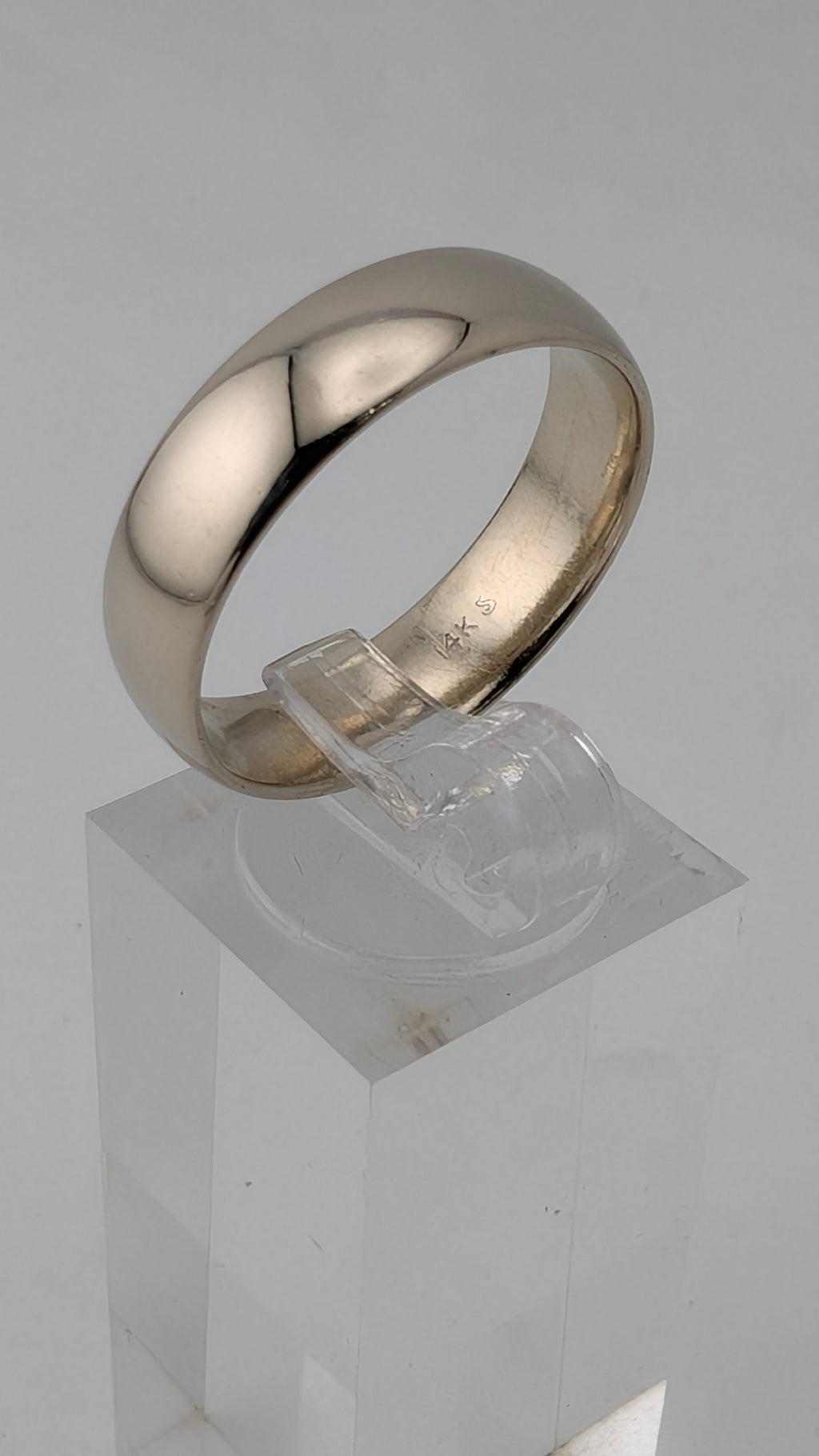 14K White Gold Comfort Fit Wedding Band | Size 10.75 | 6mm | 6.8g
