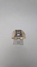 10K Yellow Gold Men's Diamond Initial Ring – Letter "B" | Size 10 | 4.3g