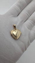 Vintage 10K Yellow Gold Heart Locket Pendant | Engraved Border | 3.6g